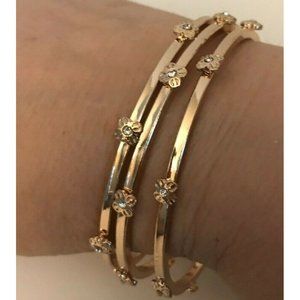 Charming Charlie Bangle Bracelets set of 3 Gold To